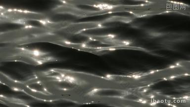 湖面海面波光粼粼浪花实拍